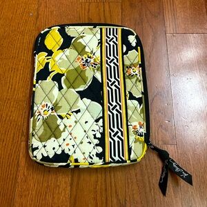 Vera Bradley “ Dogwood” print floral black and yellow quilted iPad/e-reader case